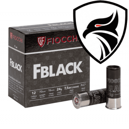 Cartucho Fiocchi .12GA [70mm] FBlack 7.5 Cx.25un