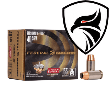 Munição Federal .40S&W JHP Hydra Shok 155gr Cx.20un