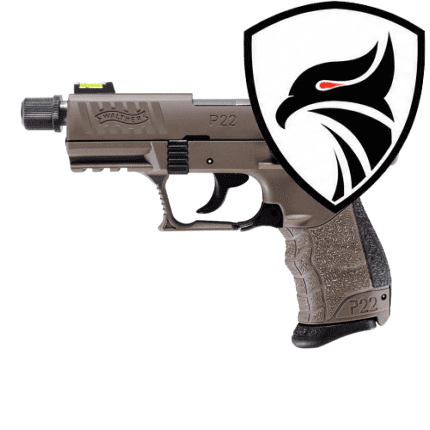 Pistola Semi-Auto P22Q 3.42” Tactical FDE Calibre 22LR WALTHER