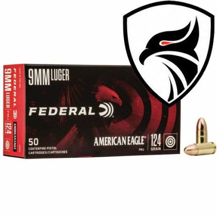 Munição Federal 9MM LUGER FMJ AMERICAN EAGLE 124 GR – CX 50